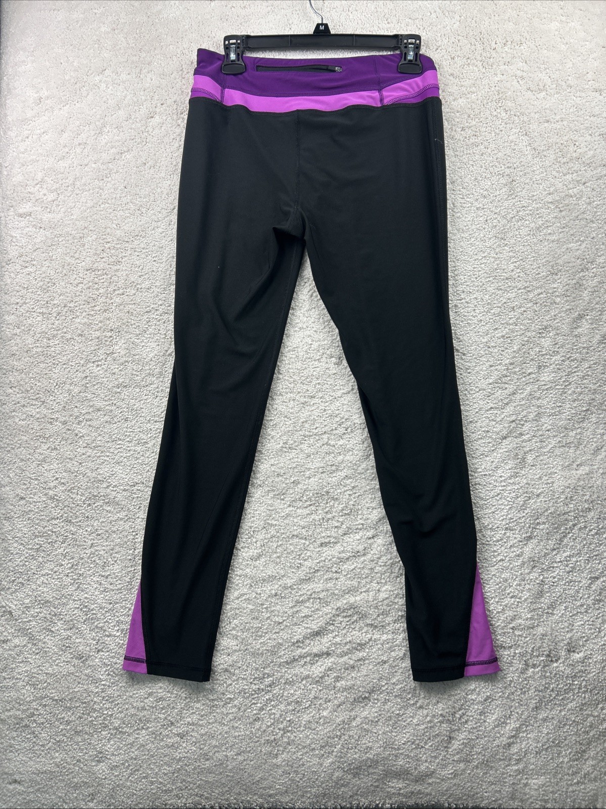 RBX Leggings Black Pink Purple Polyester Spandex Blend Womens Medium Yoga Dance