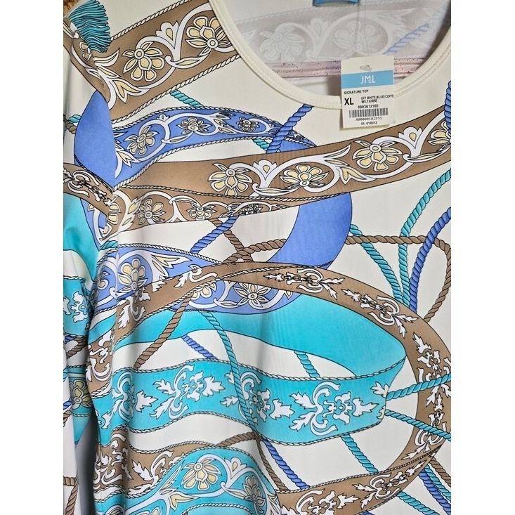 J. McLaughlin NEW Whiltshire Signature Catalina Cloth Equestrian Print Top SZ XL