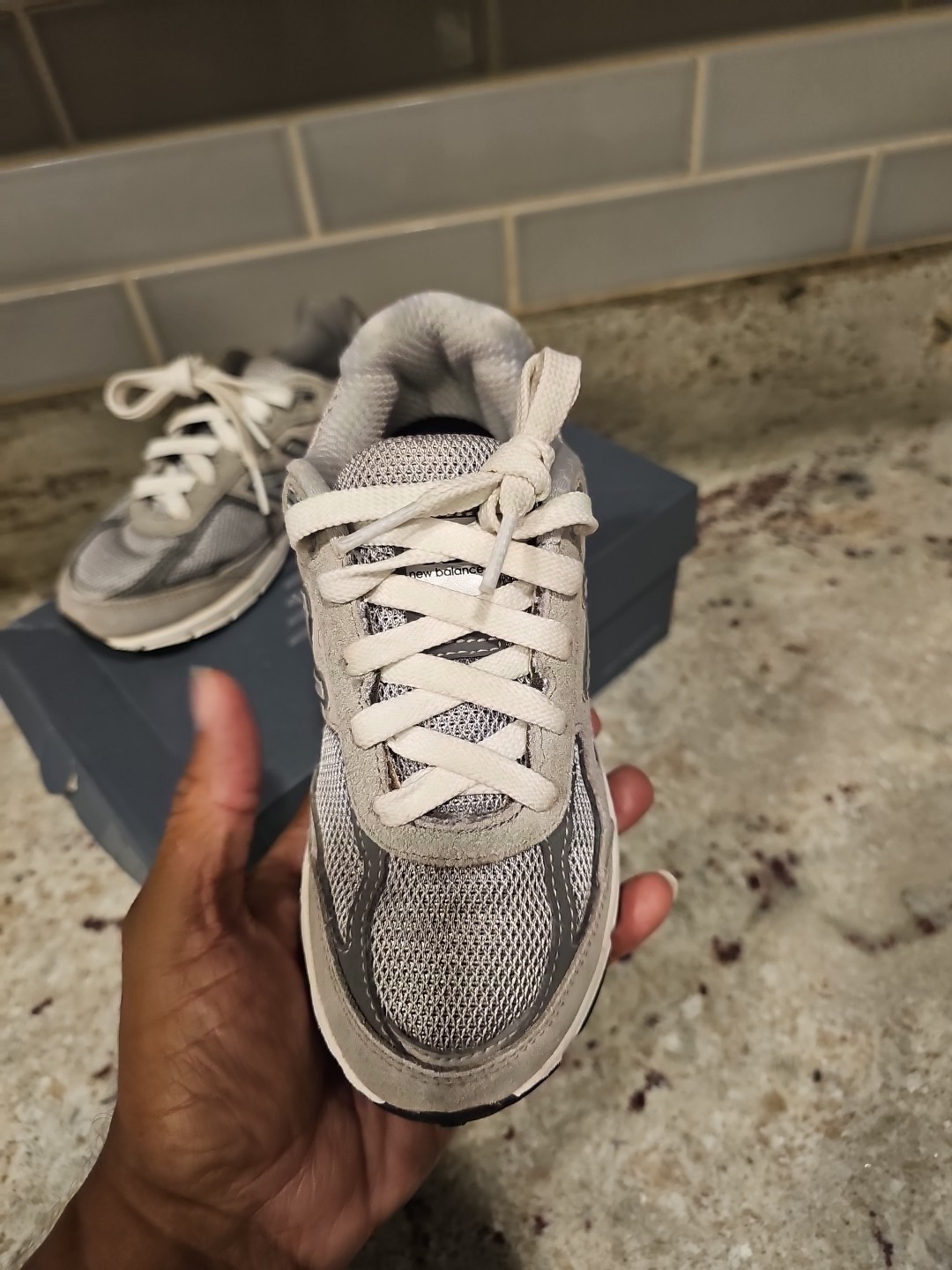 New Balance 990v4 Size 1 ‘Grey Silver’ U990GR4 Sneakers