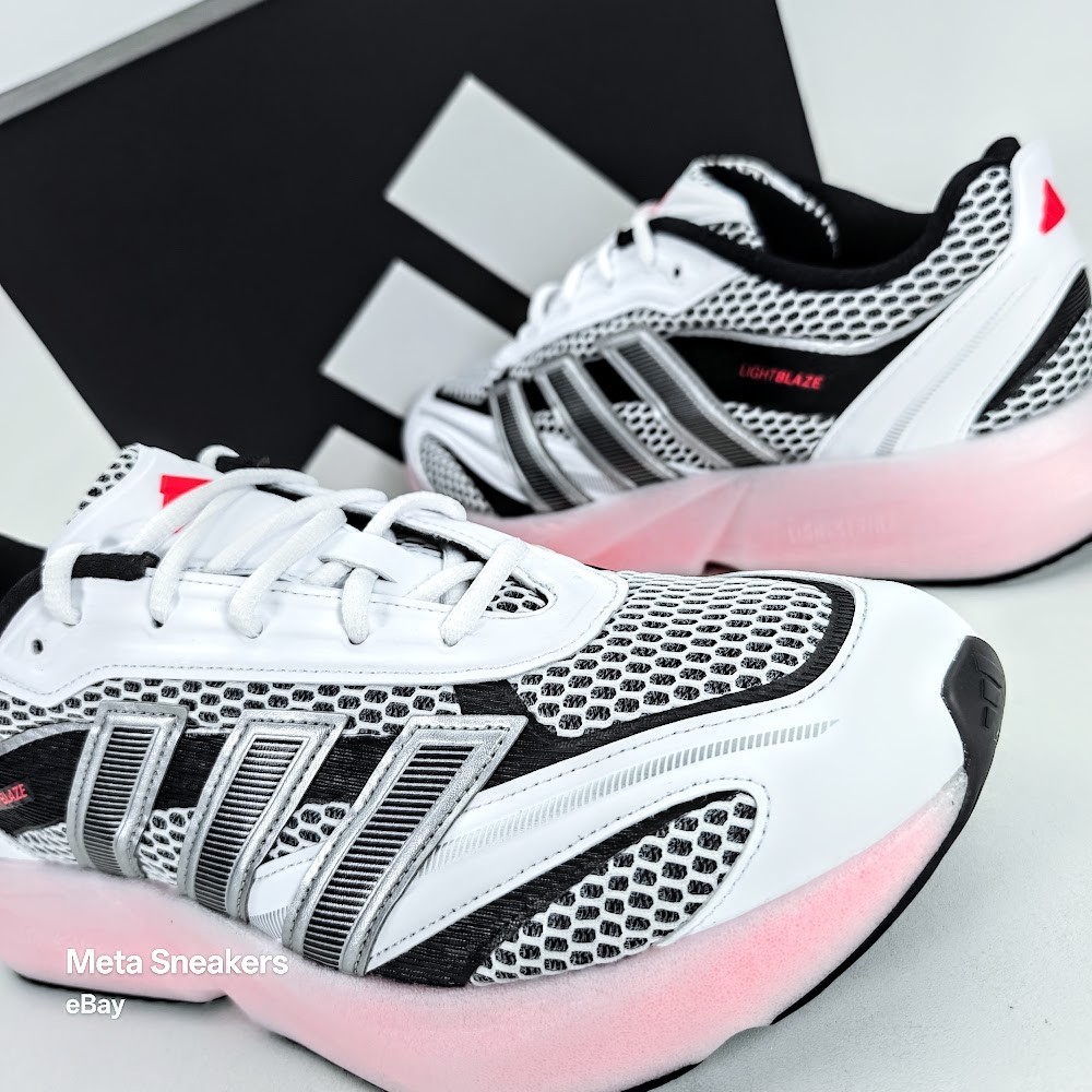 Adidas US 12 Men’s White Black Red Retro Lifestyle Lightblaze Glow JS2061 NIB
