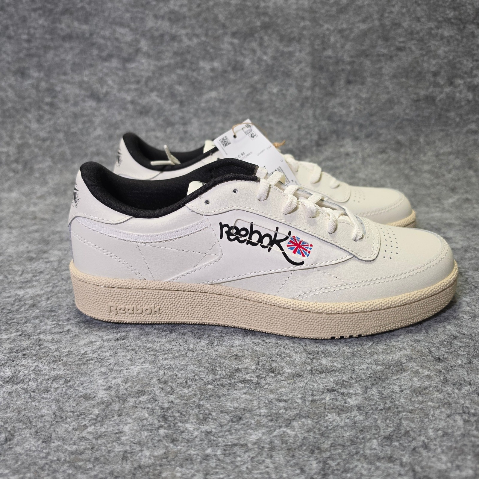 Reebok Mens Club C 85 Leather White Chalk Size 6.5 Classic Tennis Sneakers
