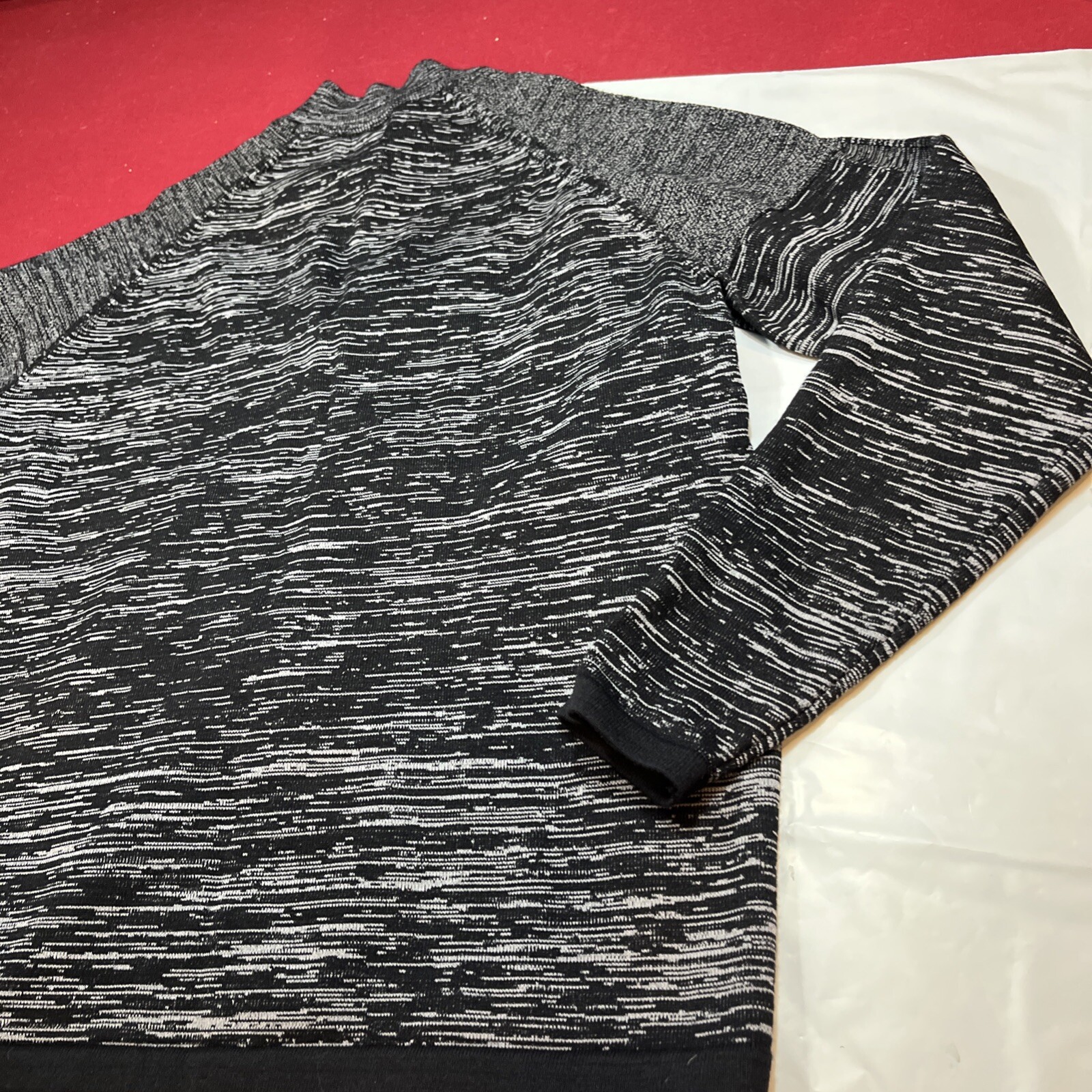 Level Wear Black Gray Sweater marled Golf 1/4 Zip Warm Thermal Knit Top Men’s Lg
