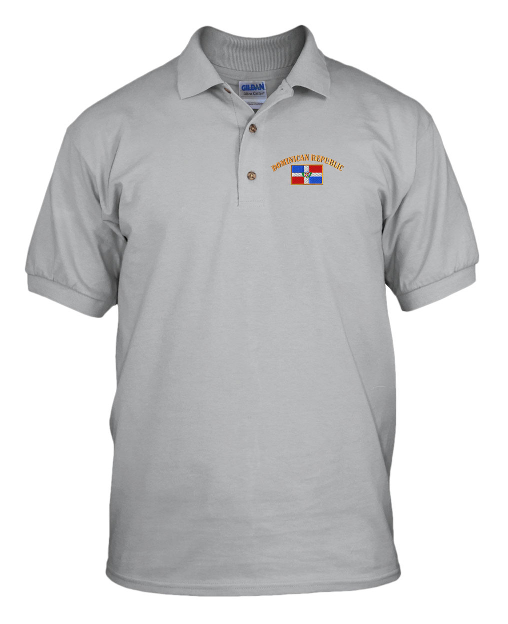 DOMINICAN REPUBLIC FLAG Embroidery Embroidered Golf Polo Shirt