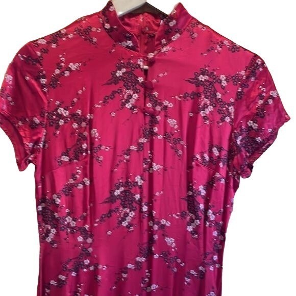 Asian Dress Acetate/Rayon Cherry Blossom Flowers Sz 7/8 by Breakin Loose in the