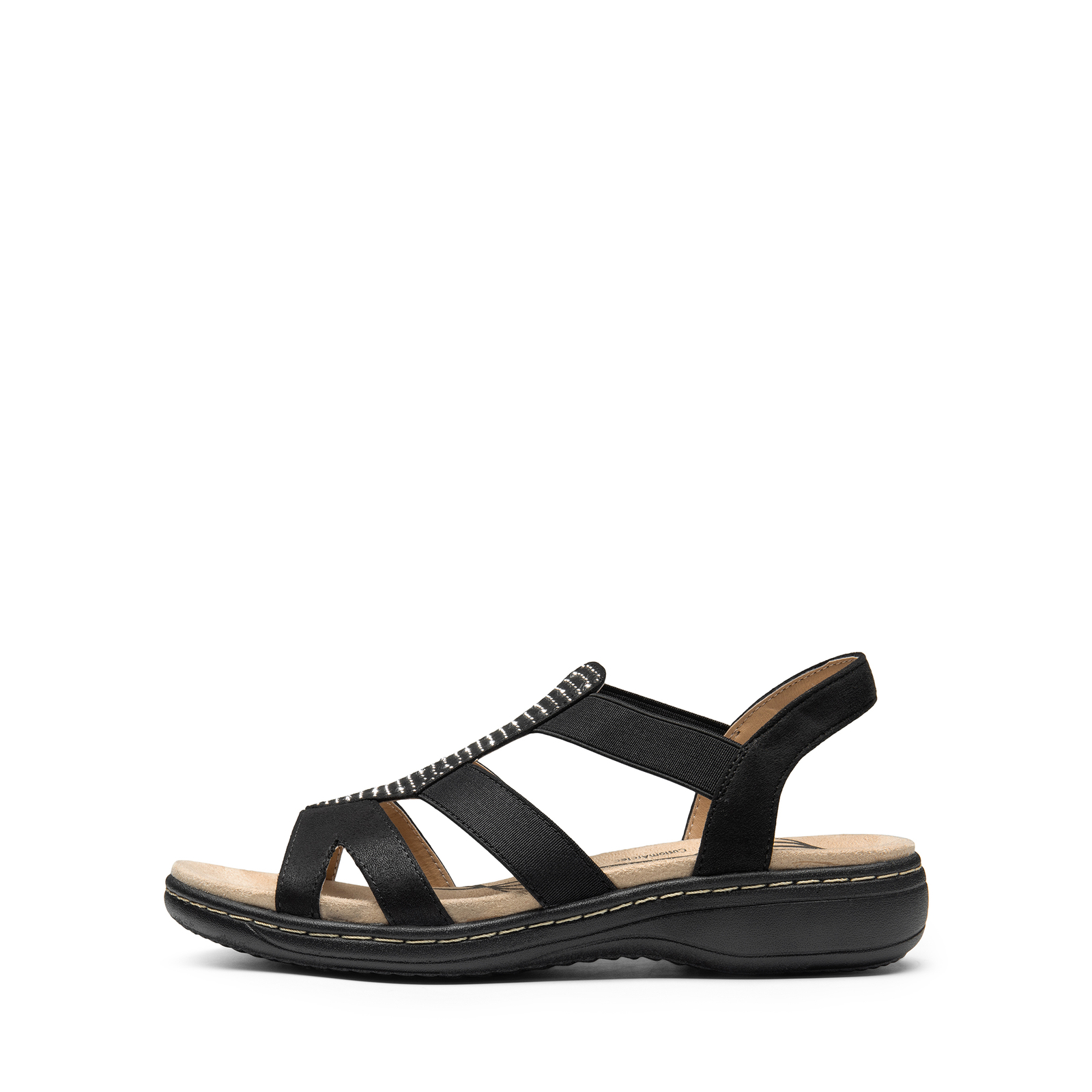 Women Wide Size Arch Support Flat Sandals Elastic Open Toe Walking Shoes