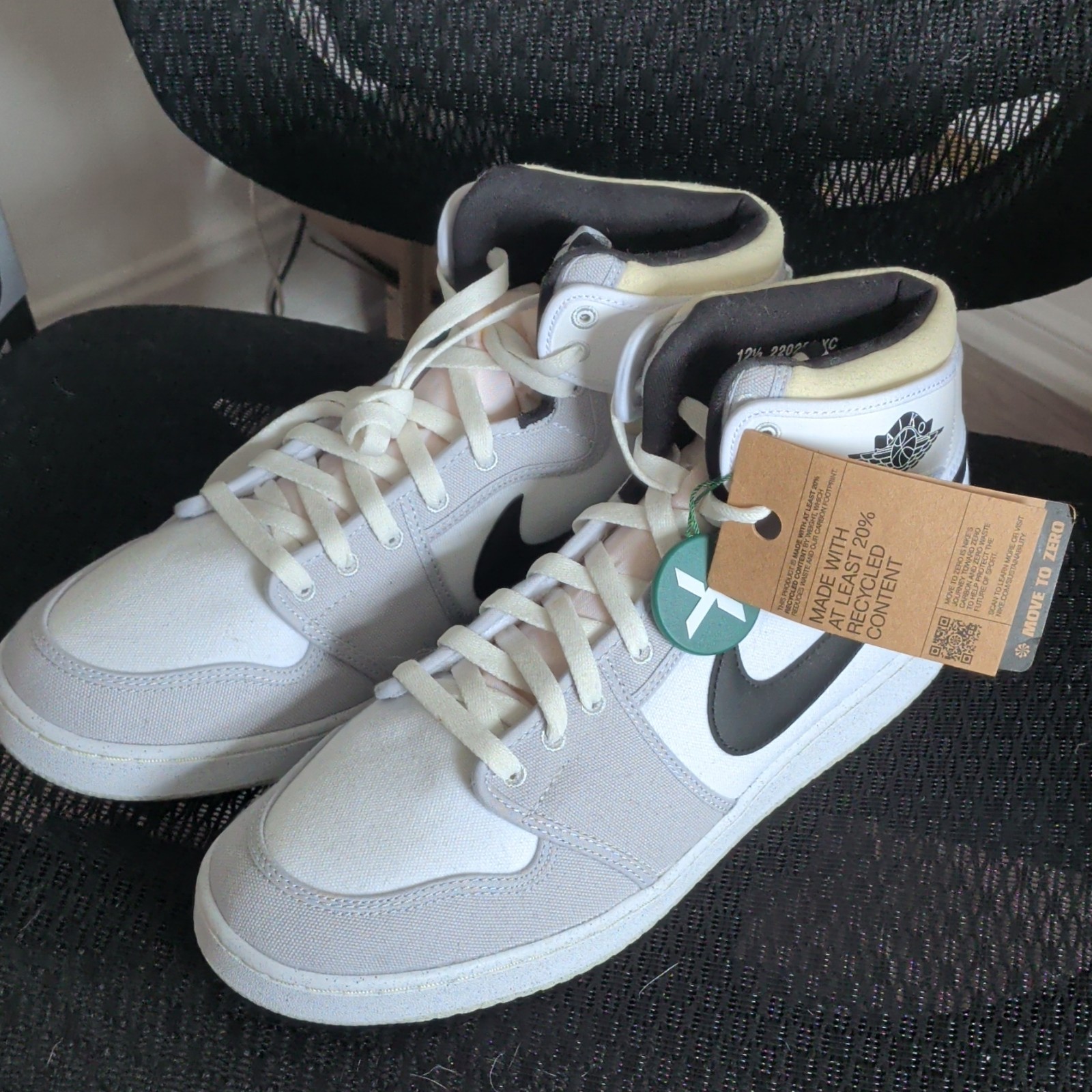 Jordan 1 AJKO Mid Sneakers White Gray Black