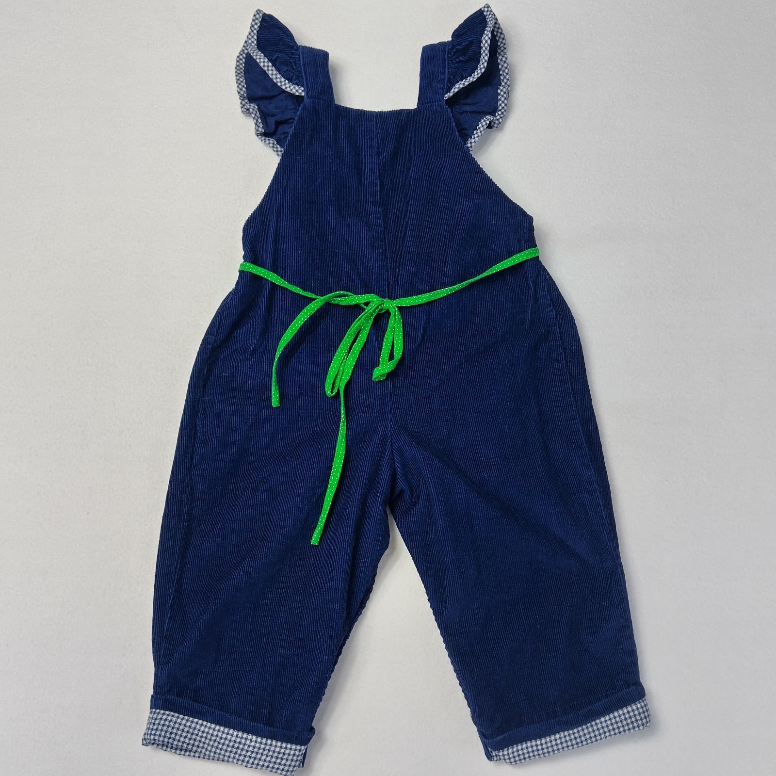 Vintage Overalls Blue Corduroy -12 Months- Snap Legs Farm Animals