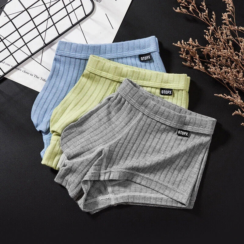 4 PCS Men’s Sexy Underwear Low waist Briefs U Pouch Striped Shorts Underpants US