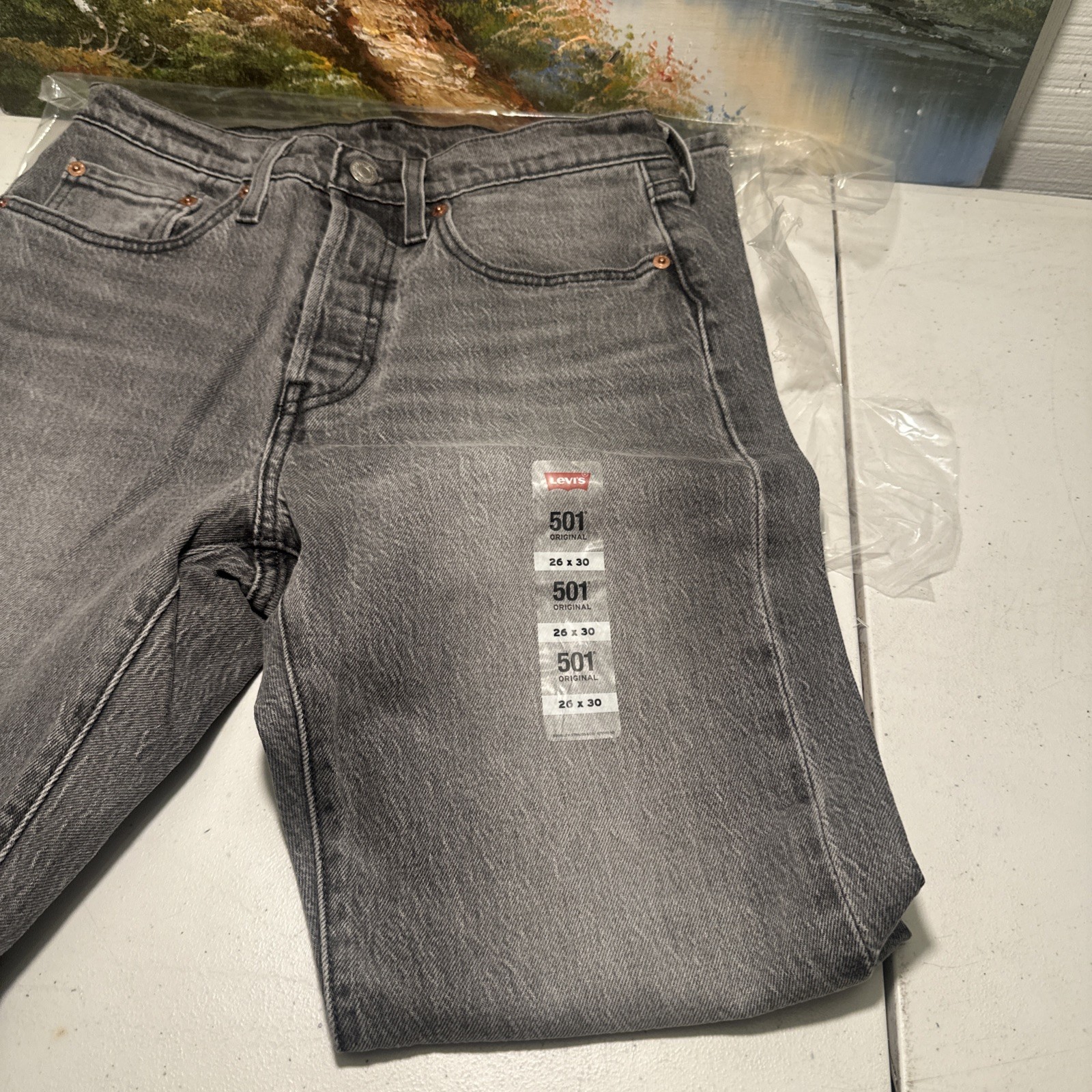 LEVI’S 501 DT Selvedge Jeans Denim Tears Irregular Biker Western Men 26×30 NOS