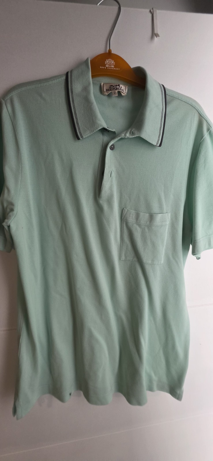 Vintage Mint Green Polo Shirt Men’s Medium Made in Italy 100% Cotton