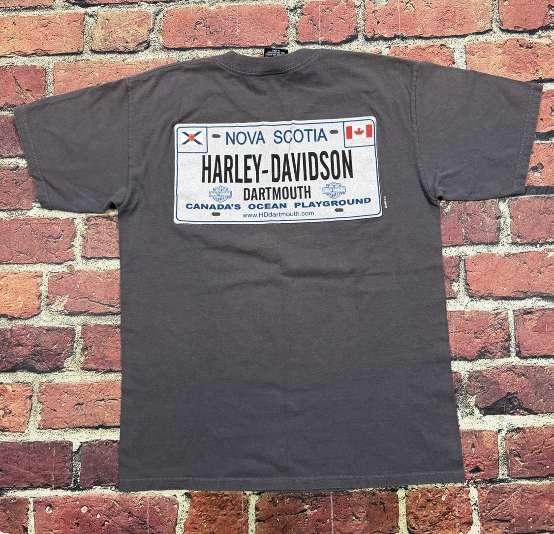 Vintage Harley Davidson T Shirt Flames Nova Scotia Motorcycle Canada Medium 2002