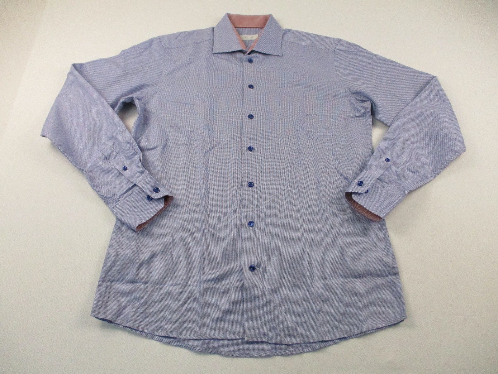 Eton Dress Shirt Mens Size 16 41 Blue Contemporary Fit Long Sleeve Preppy