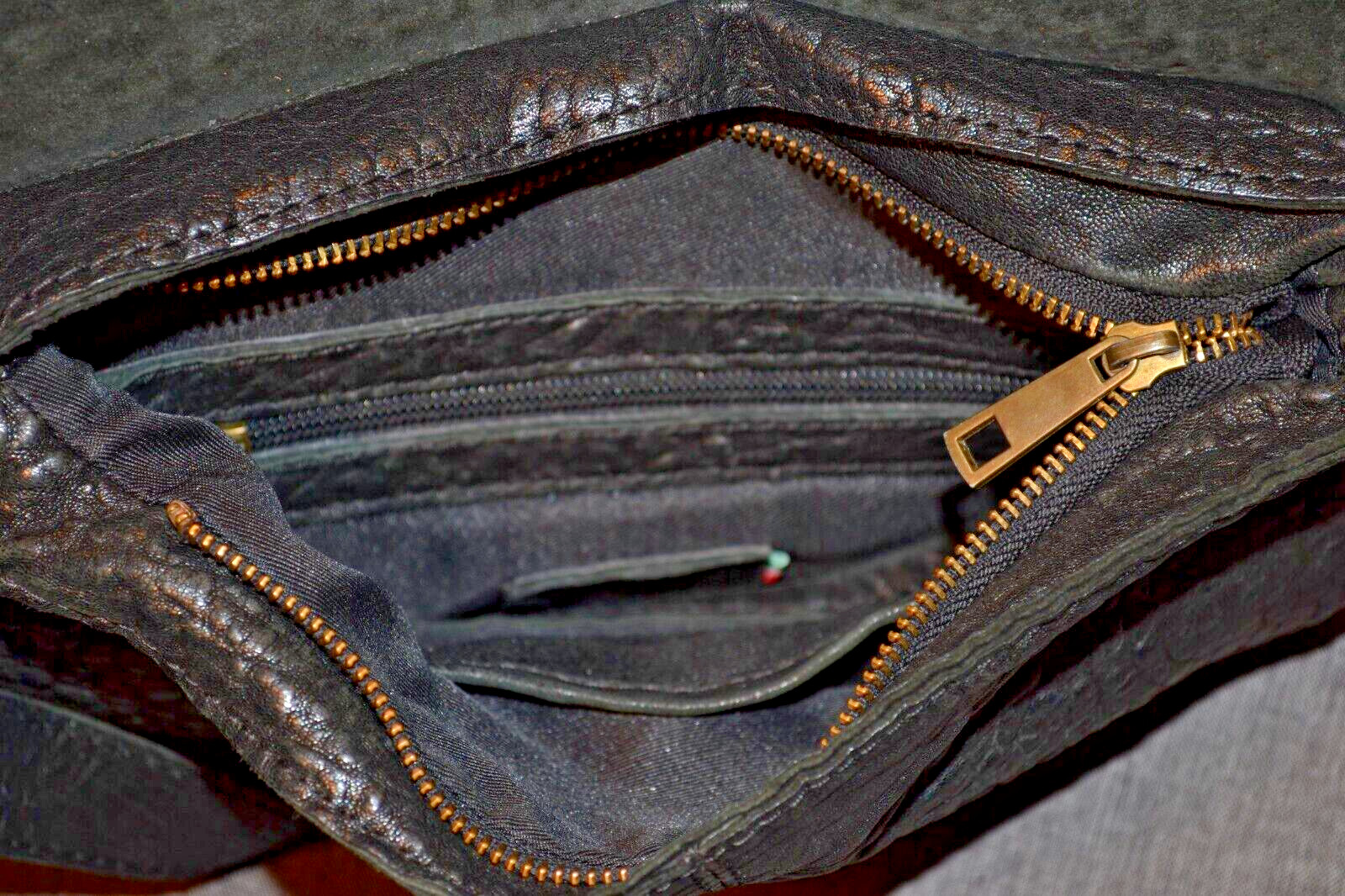 Maxon Collection Nappa Leather Black Leather Bag Crossbody Tote Italy 13″x12″