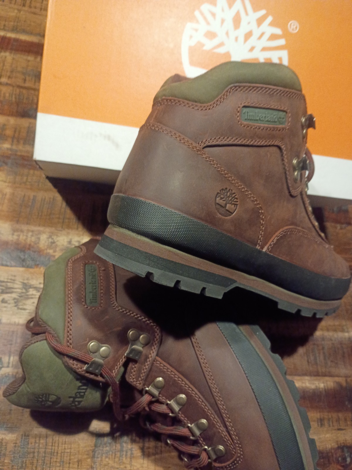 Mens Timberland Euro Hiker Mid Dk Brown Waterproof Prem Leath Hiking Boots Sz 13