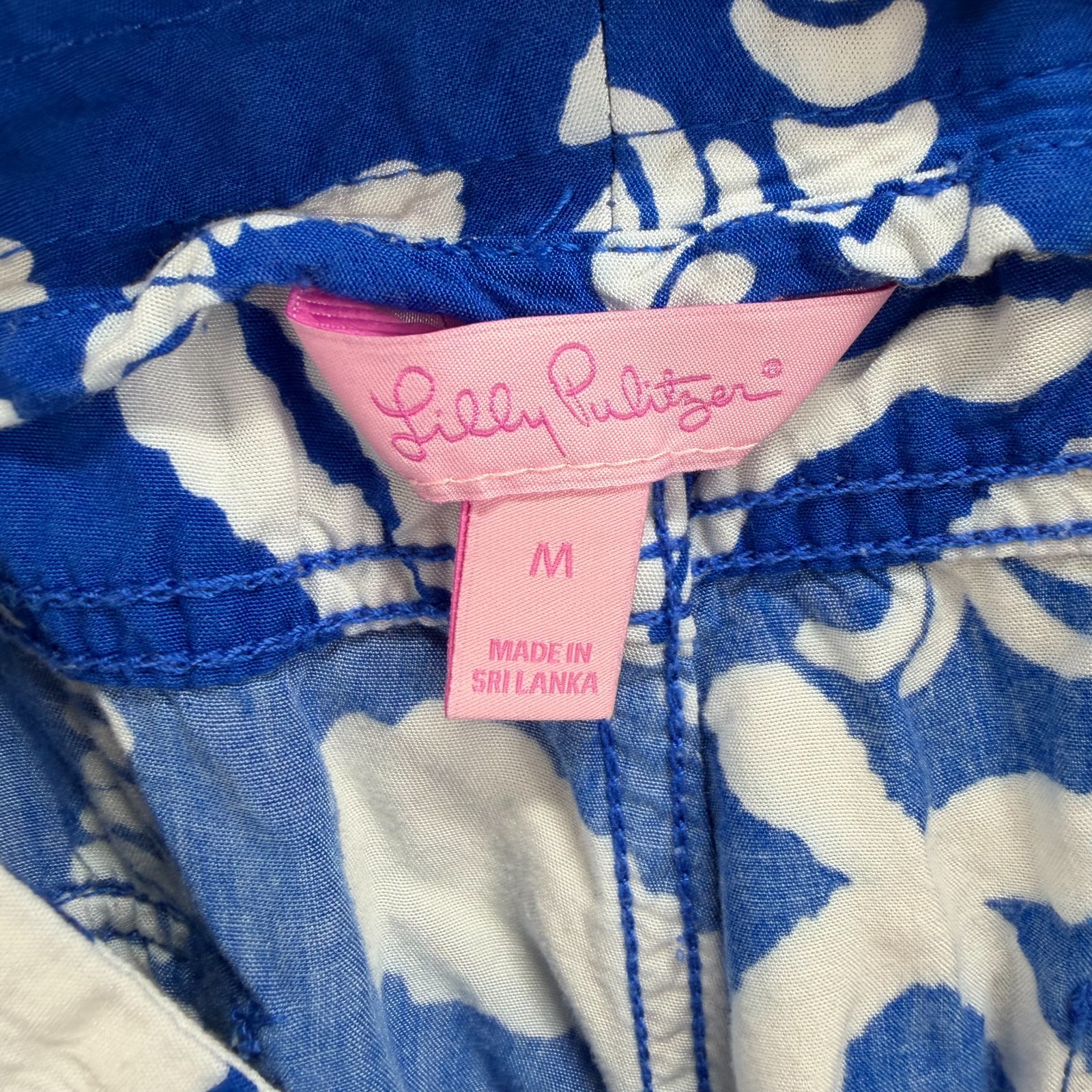 Lilly Pulitzer Palazzo Pants Womens Medium Blue White Nautical Anchor Beach