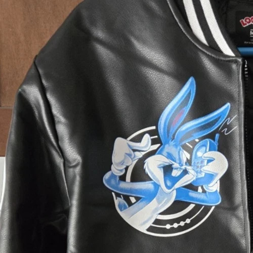 Jacket Black Varsity Bomber Members Only Small Looney Tunes Bugs Bunny NWT MO