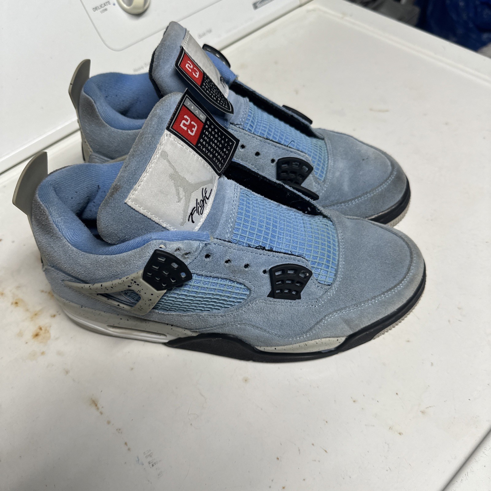 Air Jordan 4 Retro ‘University Blue’ Sneakers Size 8.5 Mens Washing Machine Read
