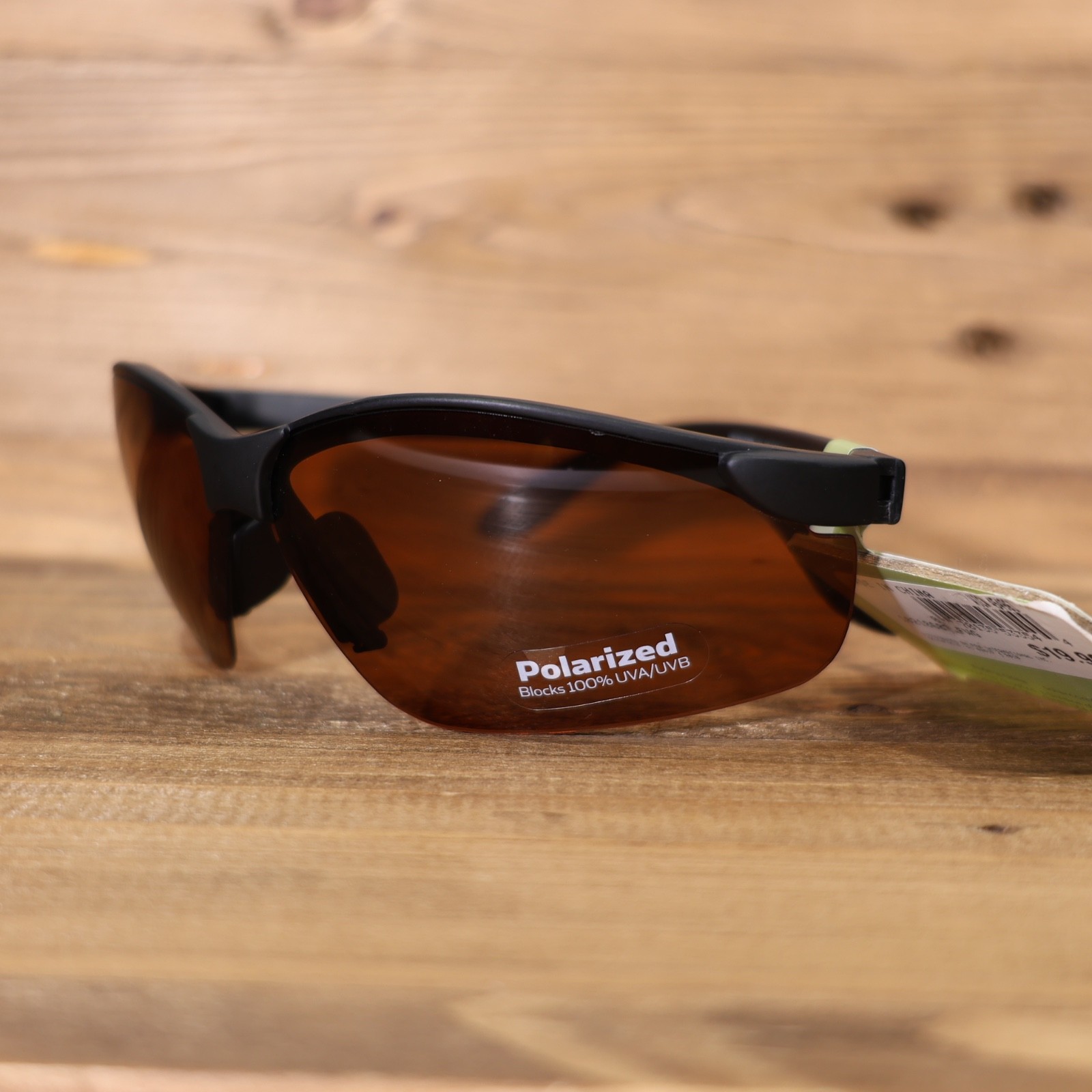 Solar Comfort Sports Polarized Sunglasses for Men Rimless Frame Amber