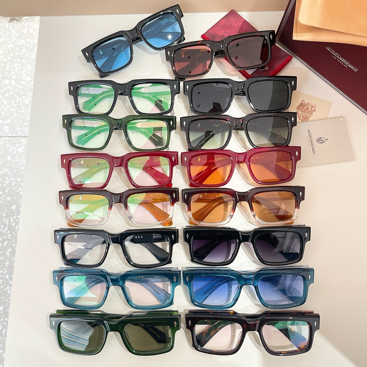 Jacques Marie Mage Hemmings Black Frame Light Blue Lens Sunglasses