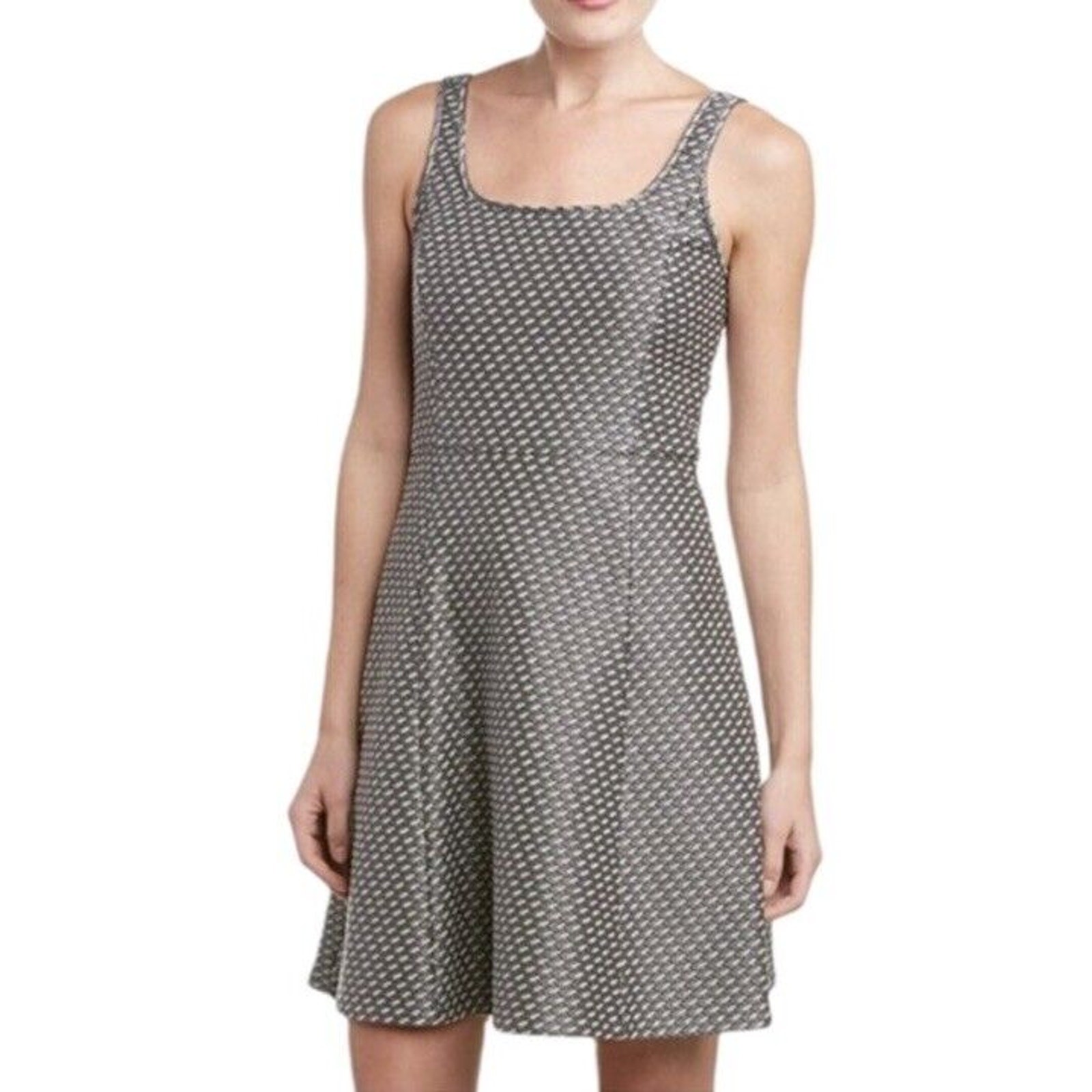 Theory Trekana Knit Sleeveless Flare Mini Dress Women’s Sz 10 Gray