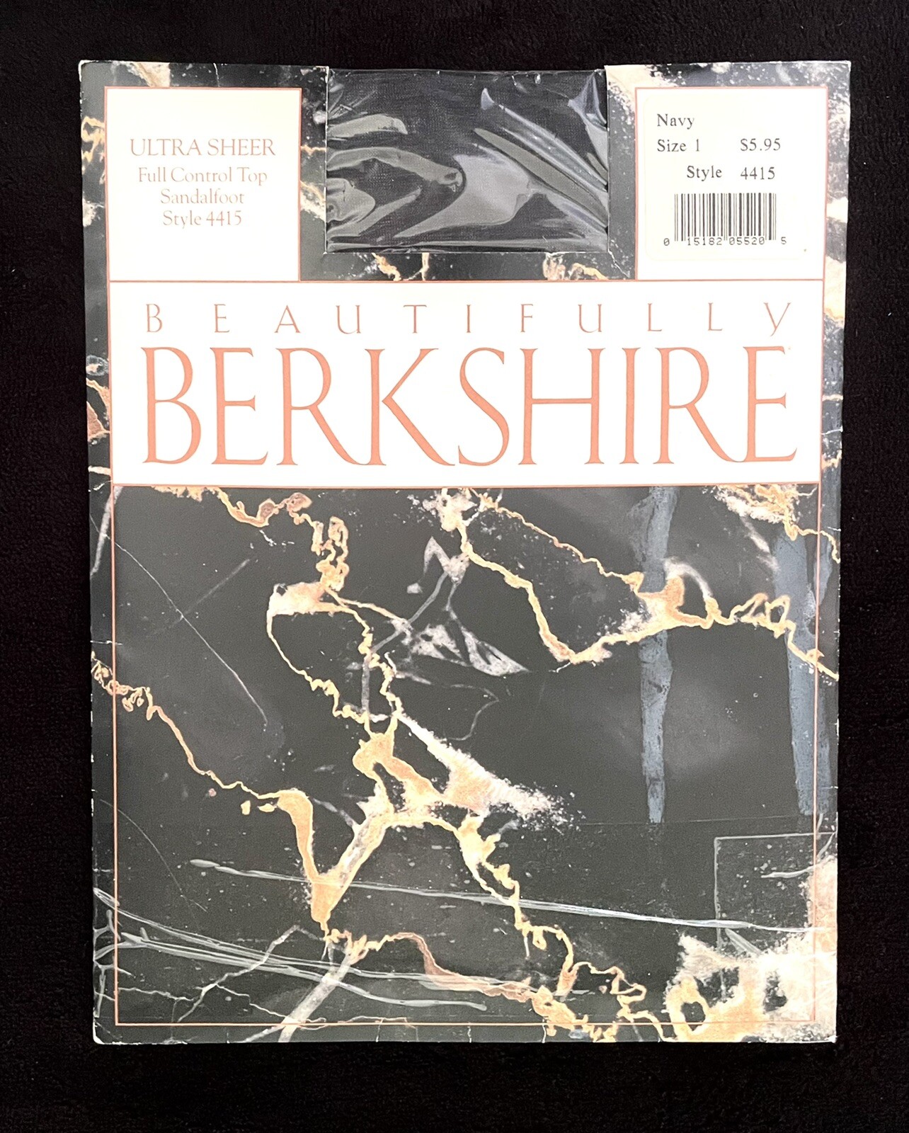 Berkshire Navy Pantyhose Control Top Size 1 Ultra Sheer Sandal Foot