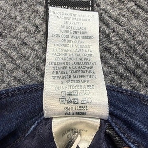 7 For All Mankind High Waist Ankle Skinny Jeans Dark Wash AU8431005 Size 27
