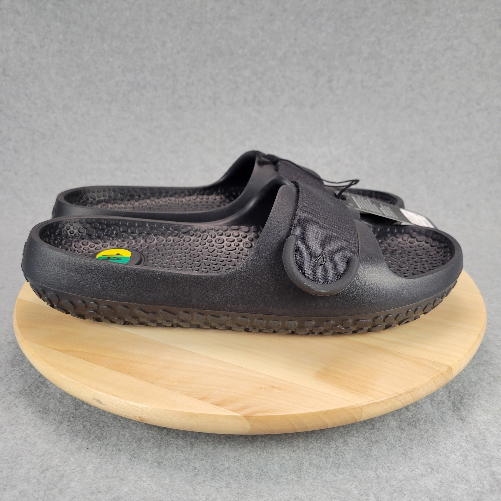 Allbirds Sugar Slider Men Size 14 Black Sustainable SweetFoam Adjustable Strap