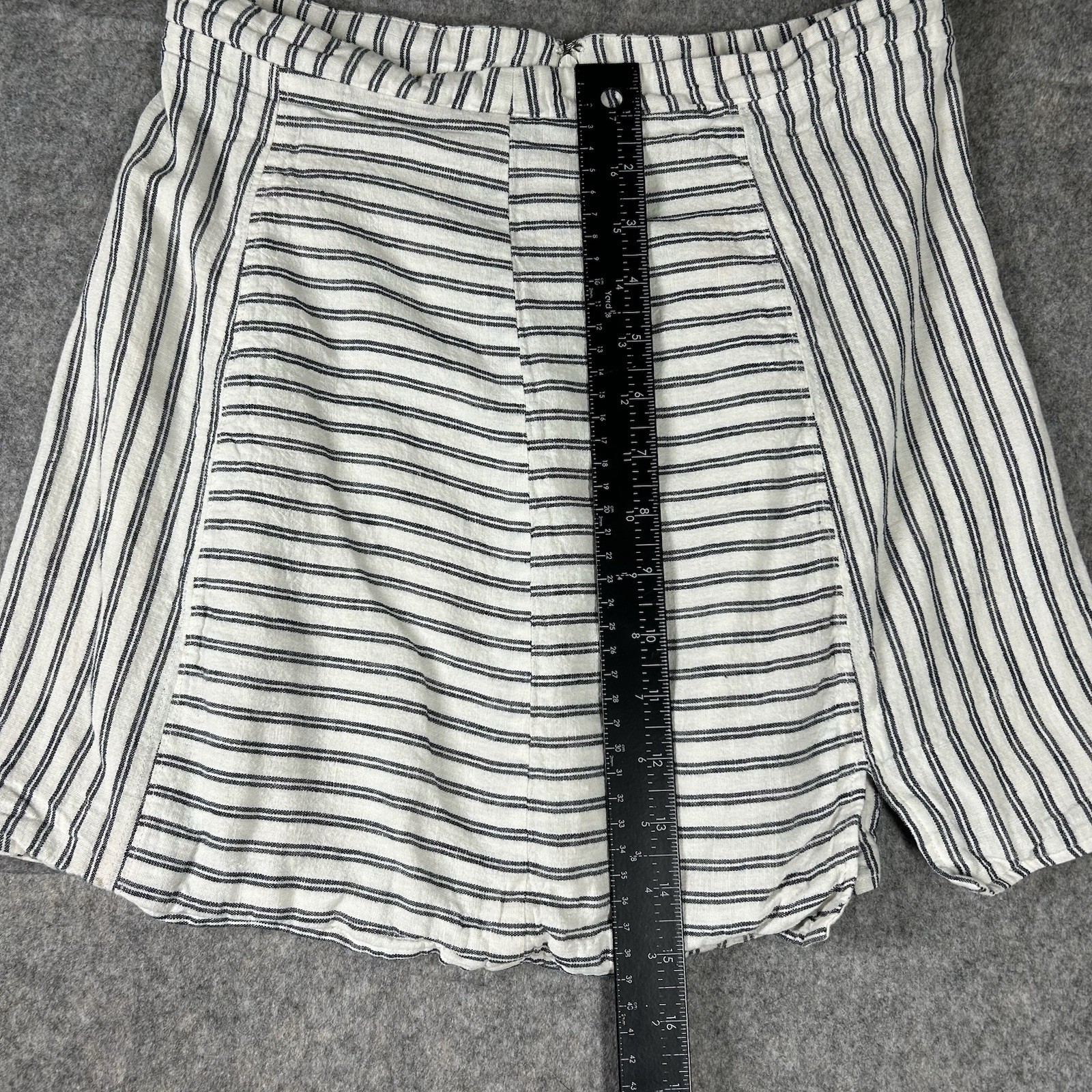 Cooperative Kendric Notch Hem Linen Skirt Medium Striped Lightweight Womens