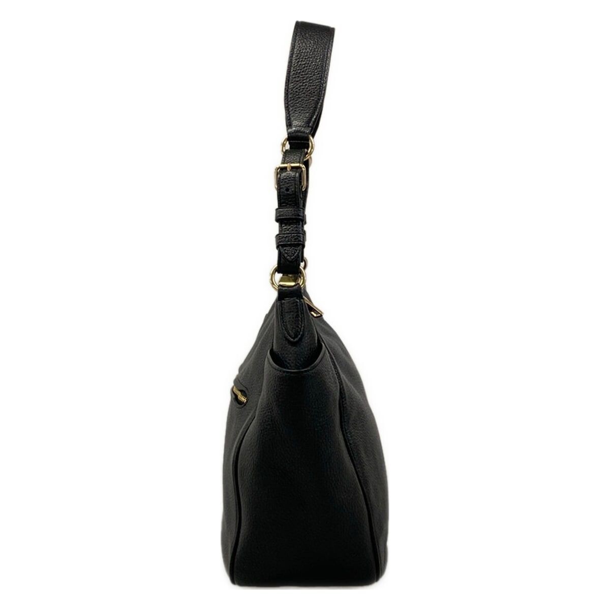 COACH Rorie Black Leather Shoulder Bag C2853 Gold Hardware From Japan Auth