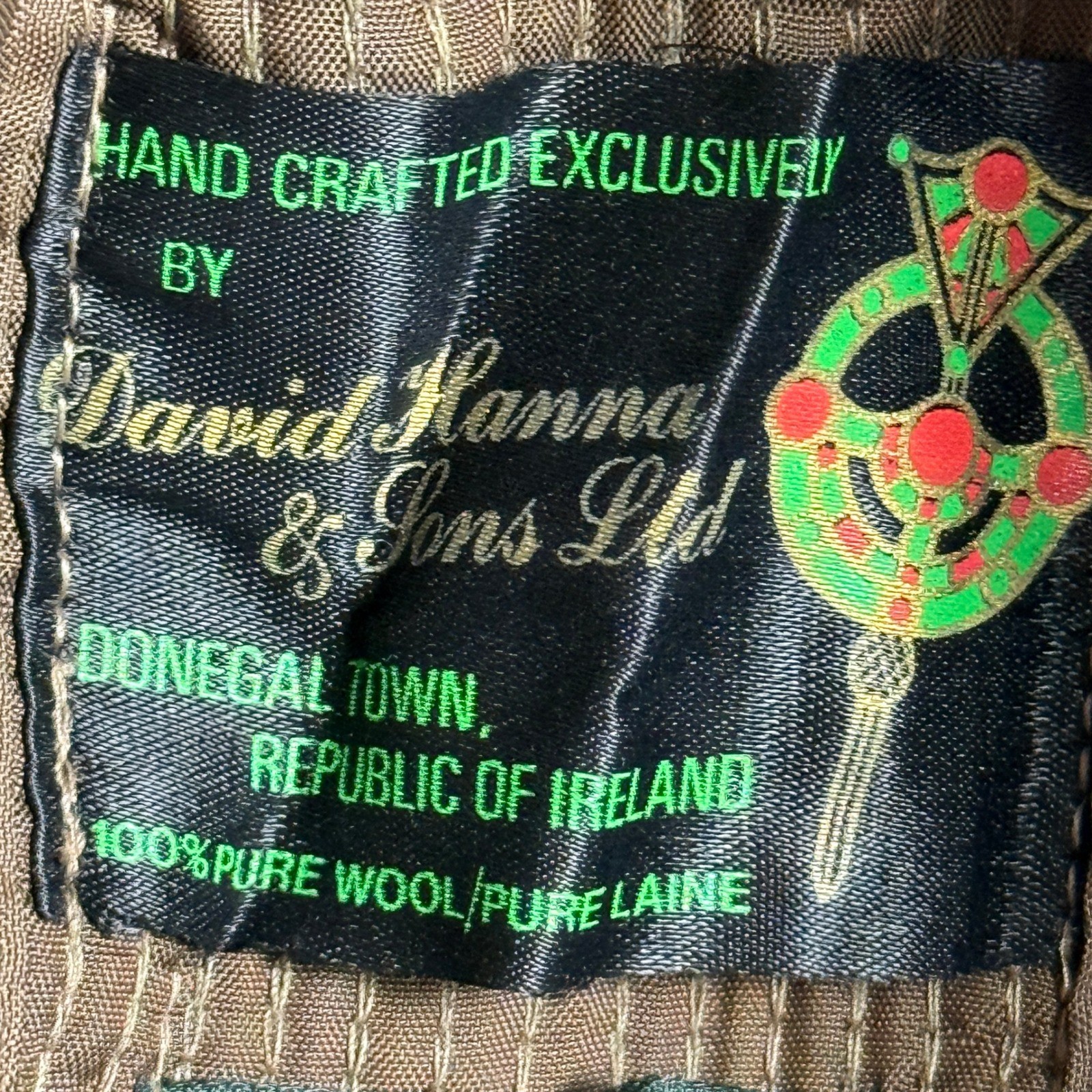 David Hanna & Sons W Bill Ltd Wool Tweed Bucket Hat Brown Multi Made in Ireland