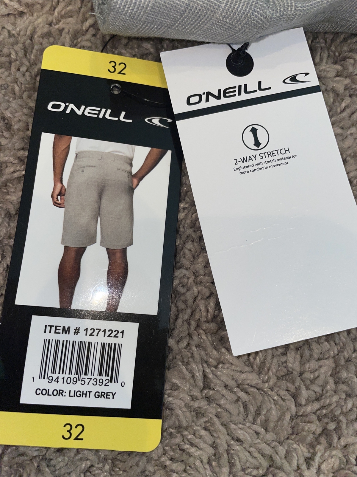 NWT Men’s O’Neill Walk Shorts Light Gray Size 32 Two Way Stretch