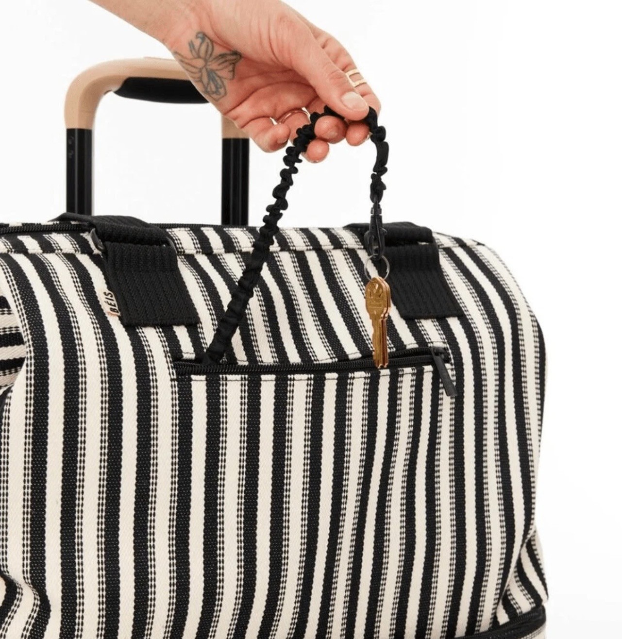 Beis Mini Weekender in Black Stripe