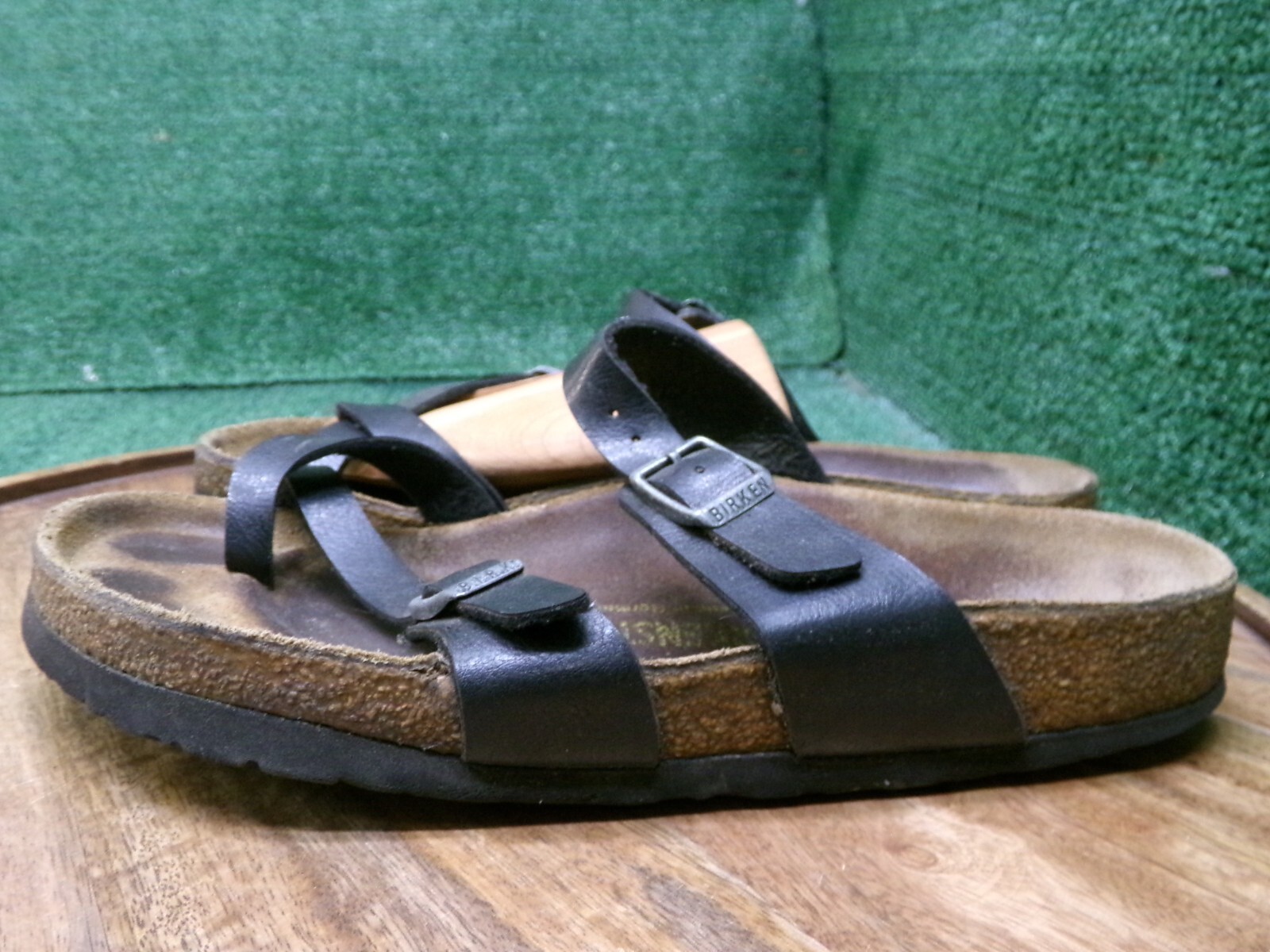 Birkenstock Womens Mayari Black Birko-Flor Toe Loop Sandals Size 38 US 7 Reg.