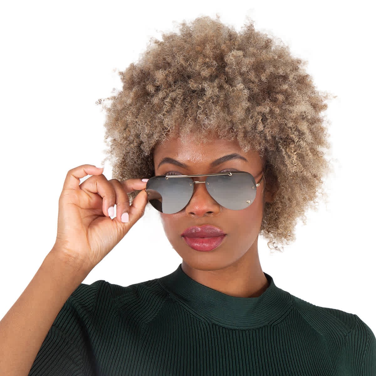 Versace Light Grey Silver Mirror Pilot Ladies Sunglasses VE2231 12526G 60