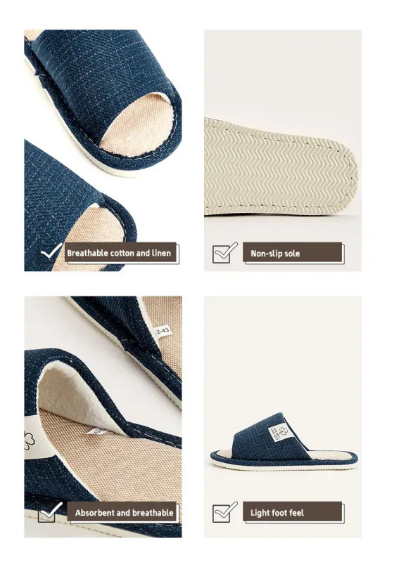 Slippers In Spring&Autumn Comfortable Bedroom Breathable Slippers Men’s&Women’s