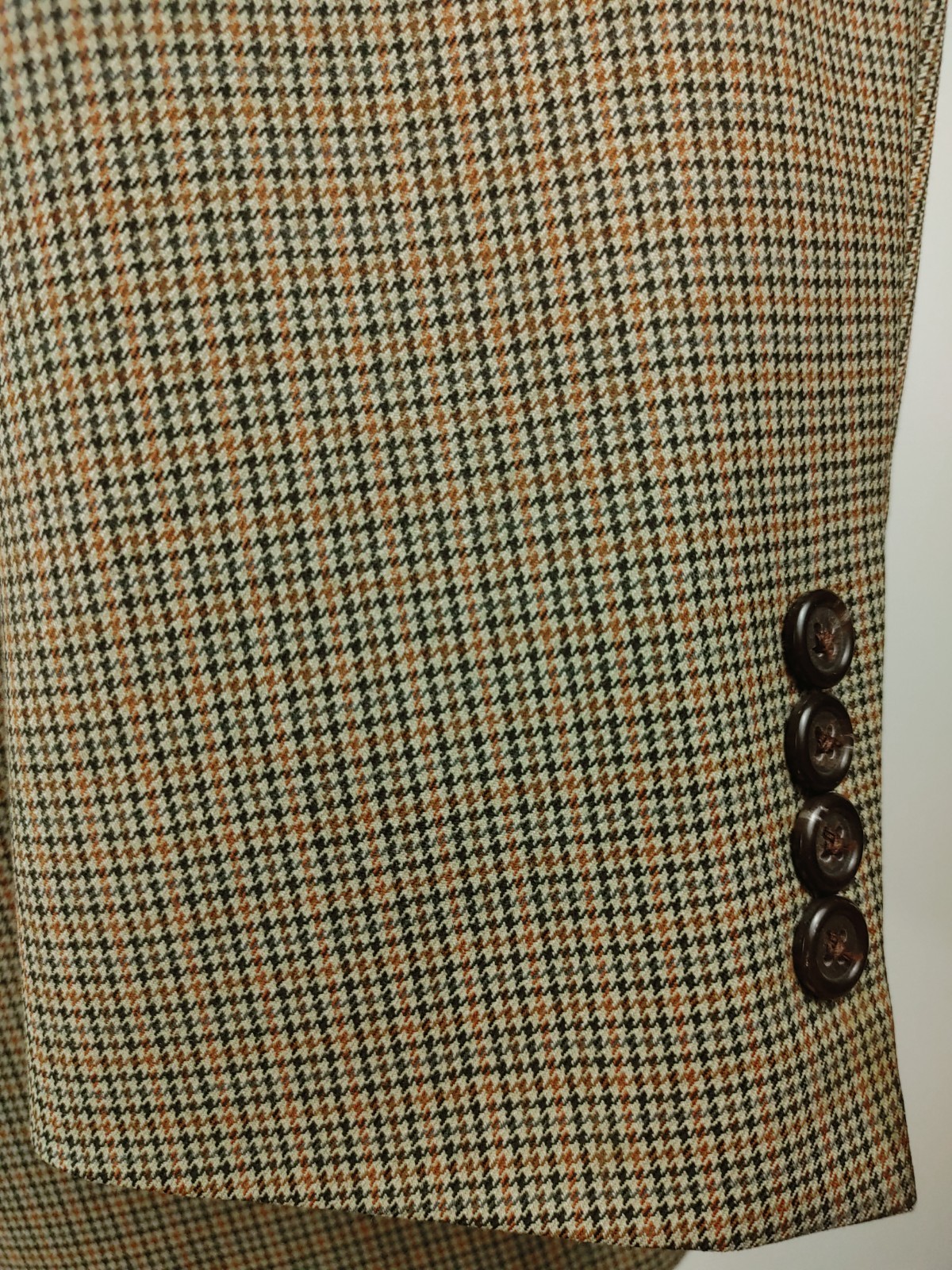 Vintage J Crew Blazer Men’s 40/41R Wool Brown Tan Houndstooth Sport Coat Jacket