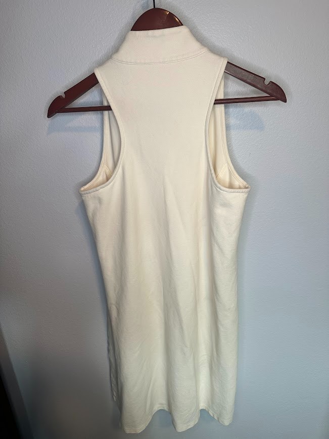 Spartina 449 Keira 100% Cotton Sleeveless Tennis Dress Pearl White Zipper – S