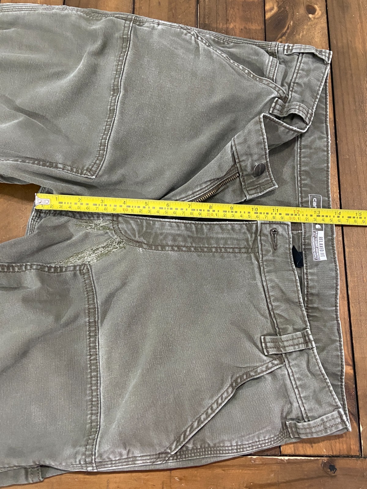 Carhartt 102802 Tarmac Gray Rugged Flex Double Front Pants 38×32 Distressed