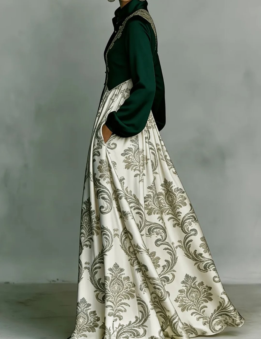 French Style Elegant Vintage Maxi Dress