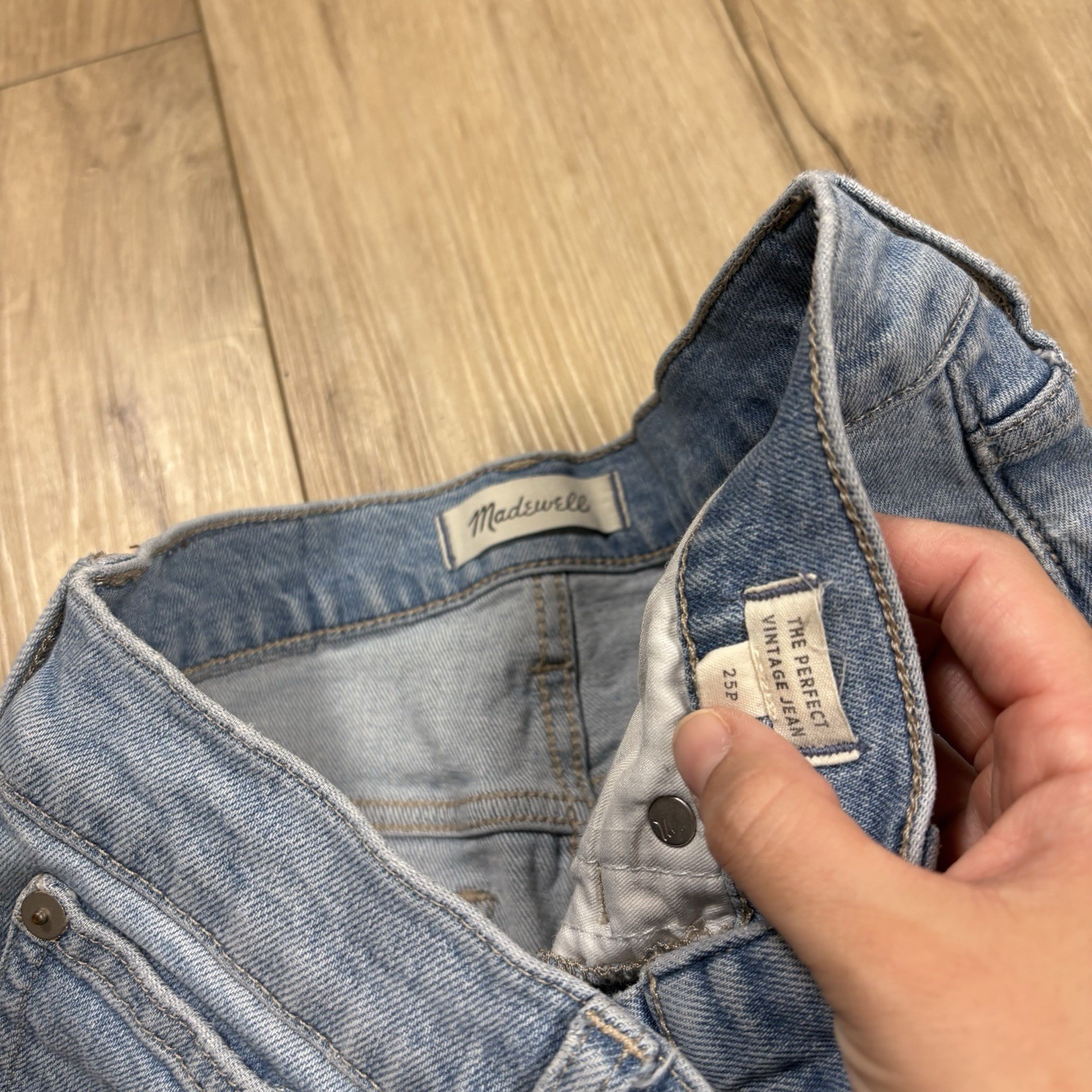 Madewell The Perfect Vintage Cropped Jeans Womens 25P Blue Light Wash High Rise
