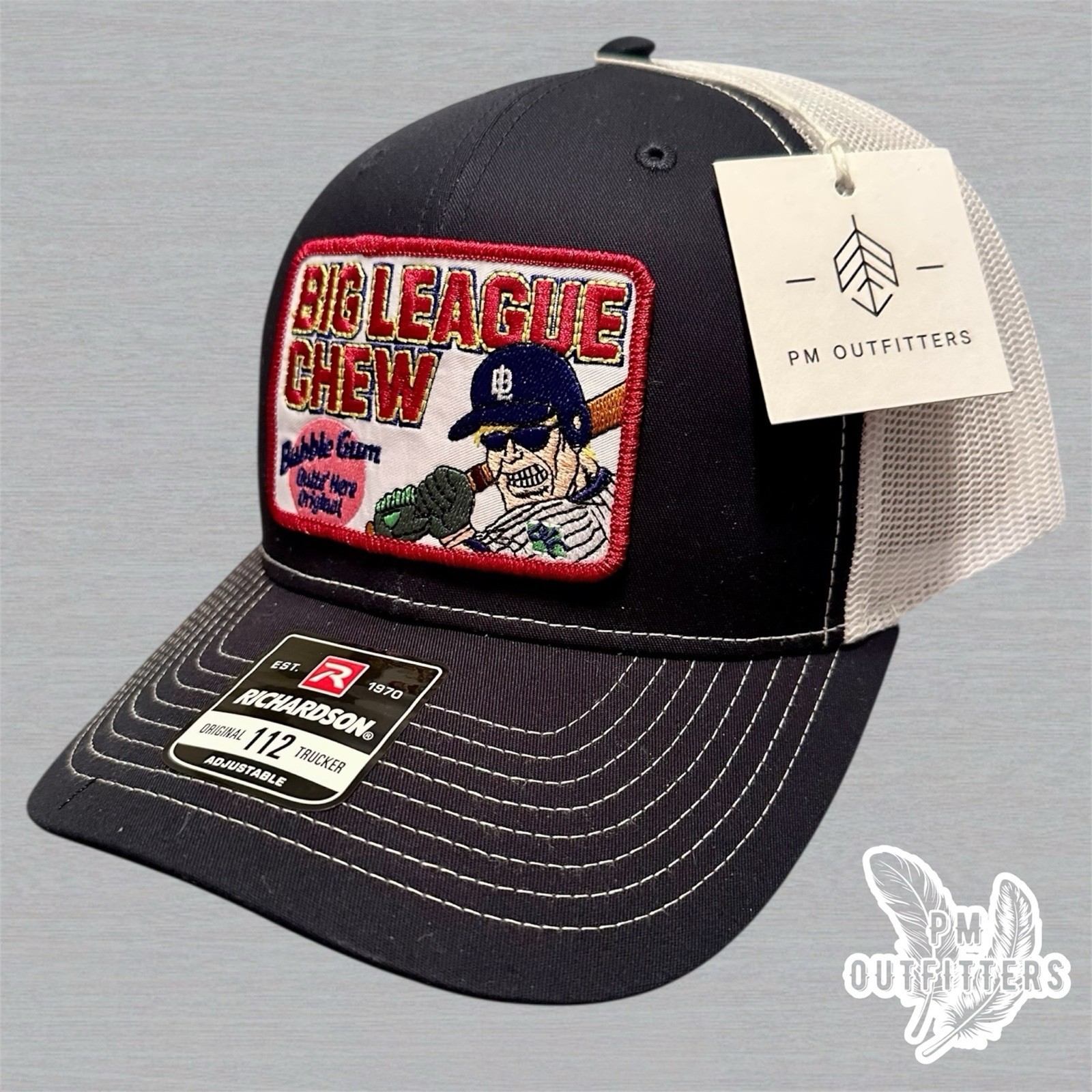 Big League Chew Retro Patch | Navy & White Richardson 112 Trucker Hat Snapback