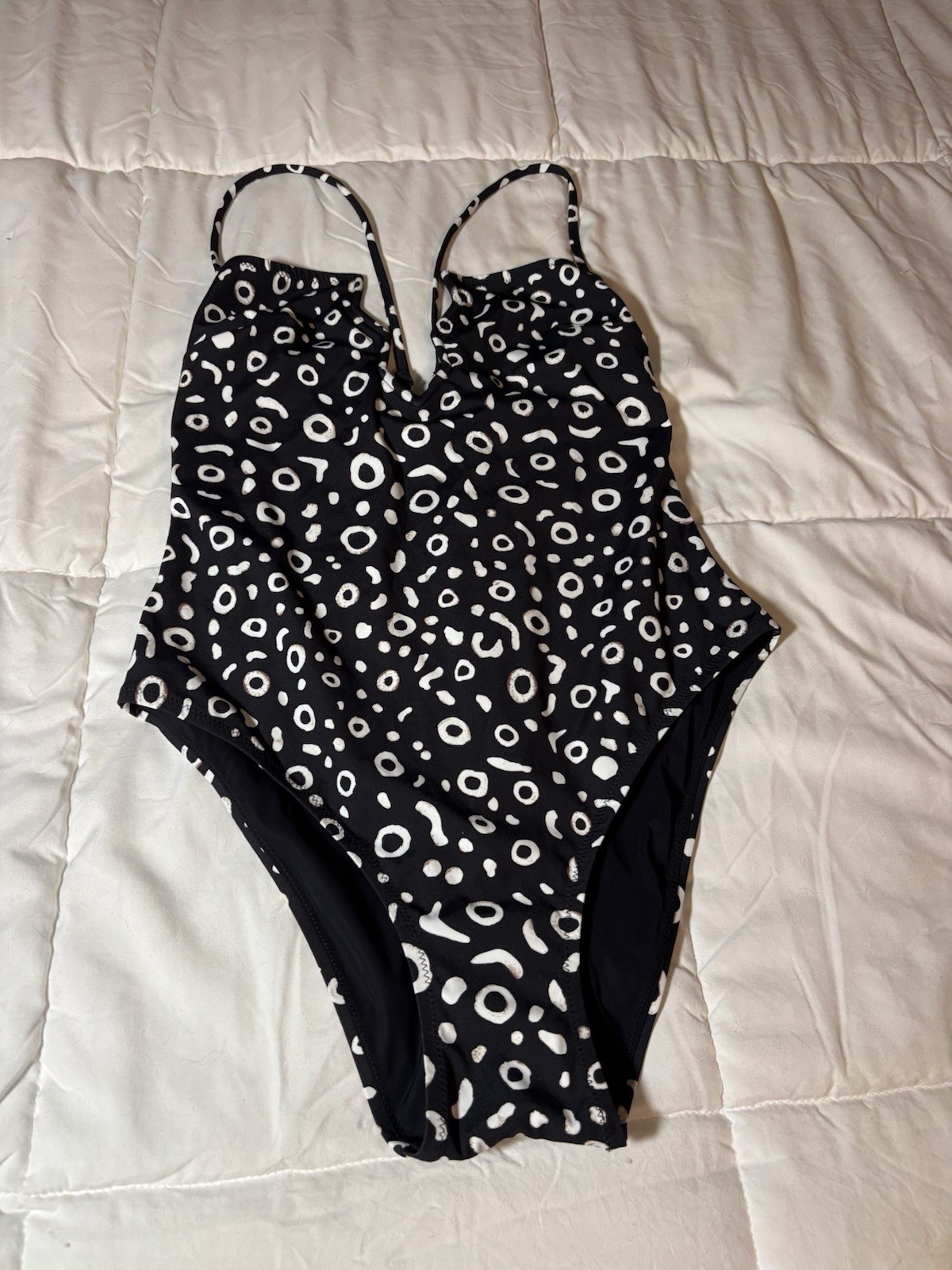 Fisch Regatta Eagle Ray 1 Piece Bathing Suit Black/white Large Made In italy