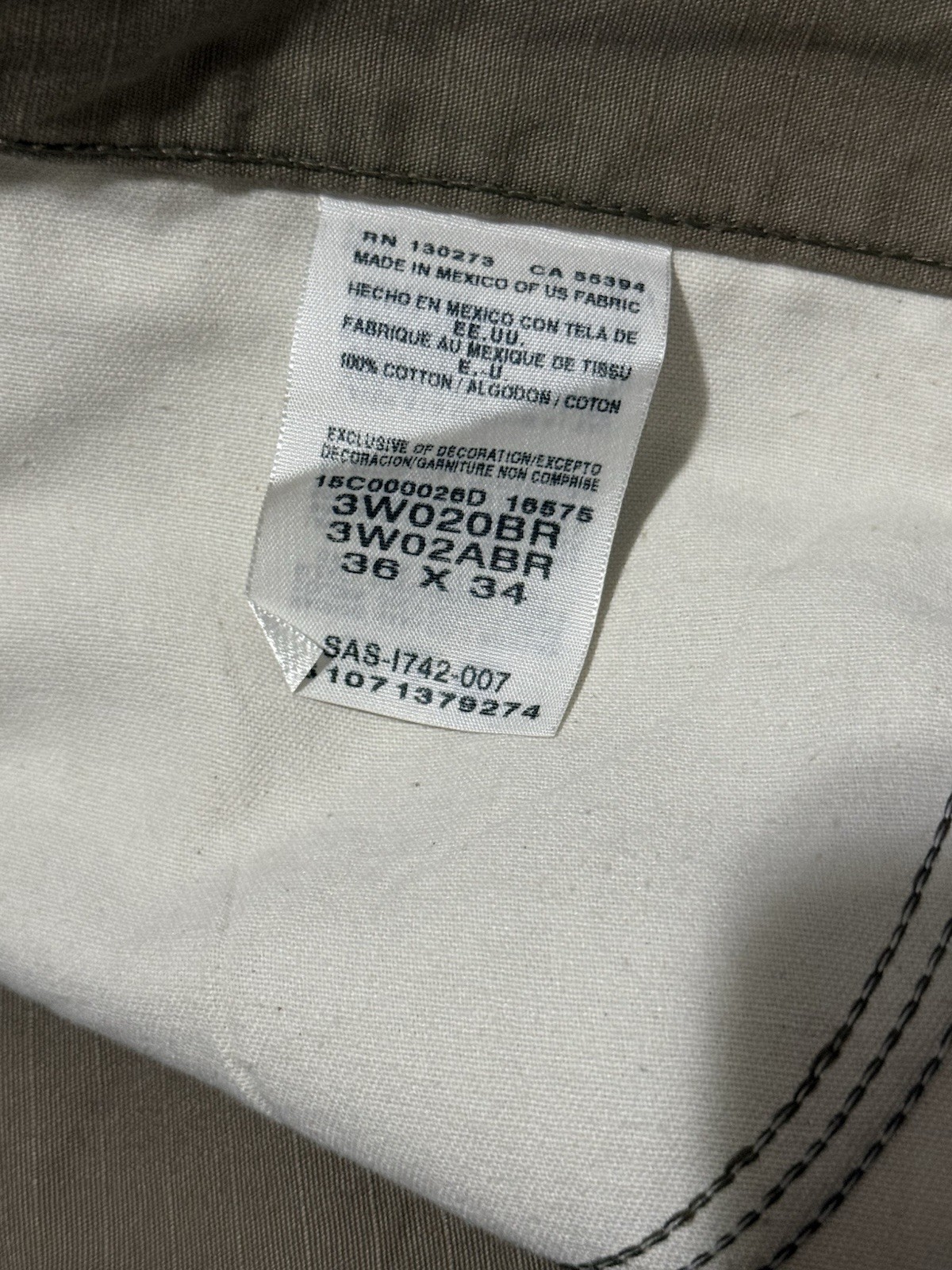 Wrangler Riggs Ripstop Work Pants Mens 36×34 Carpenter Utility Hammer Loop NWOT