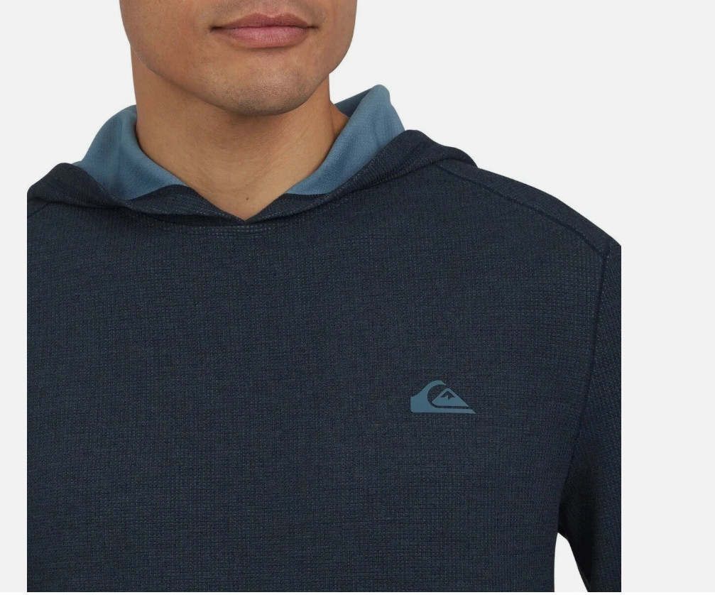 Quiksilver Men’s Textured Pullover Sweater Hoodie Blue Size L