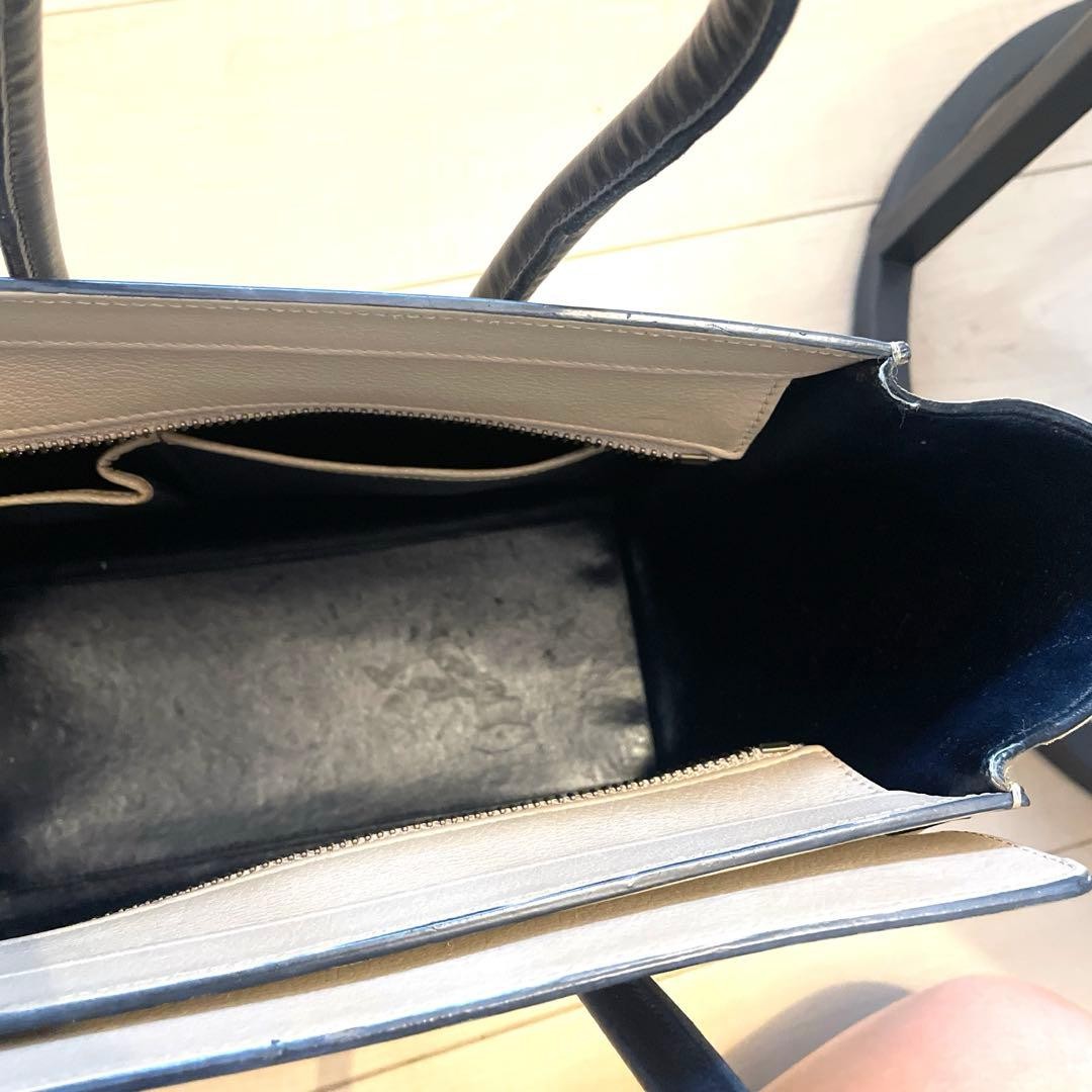 CELINE Luggage Micro Bicolor Beige Navy