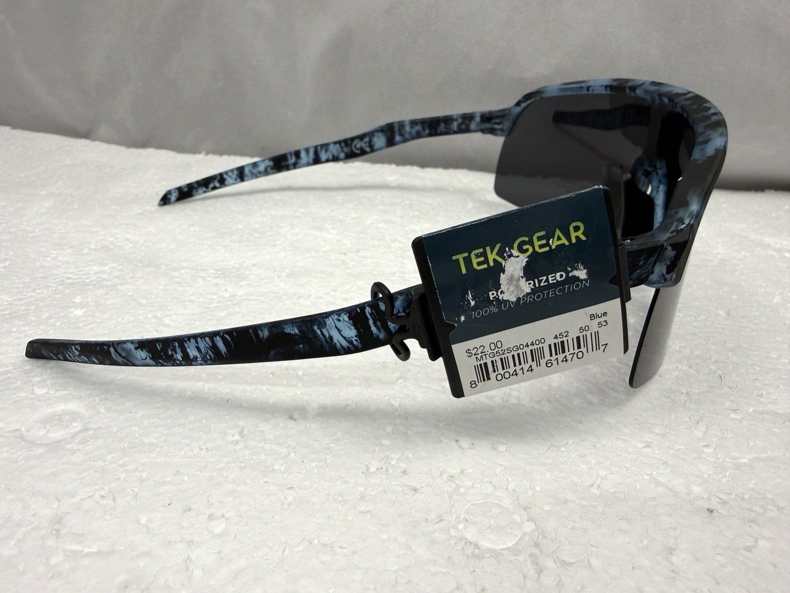 TEK GEAR Polarized Blue Semi Rim Shield Men’s Sunglasses FAST SHIP!