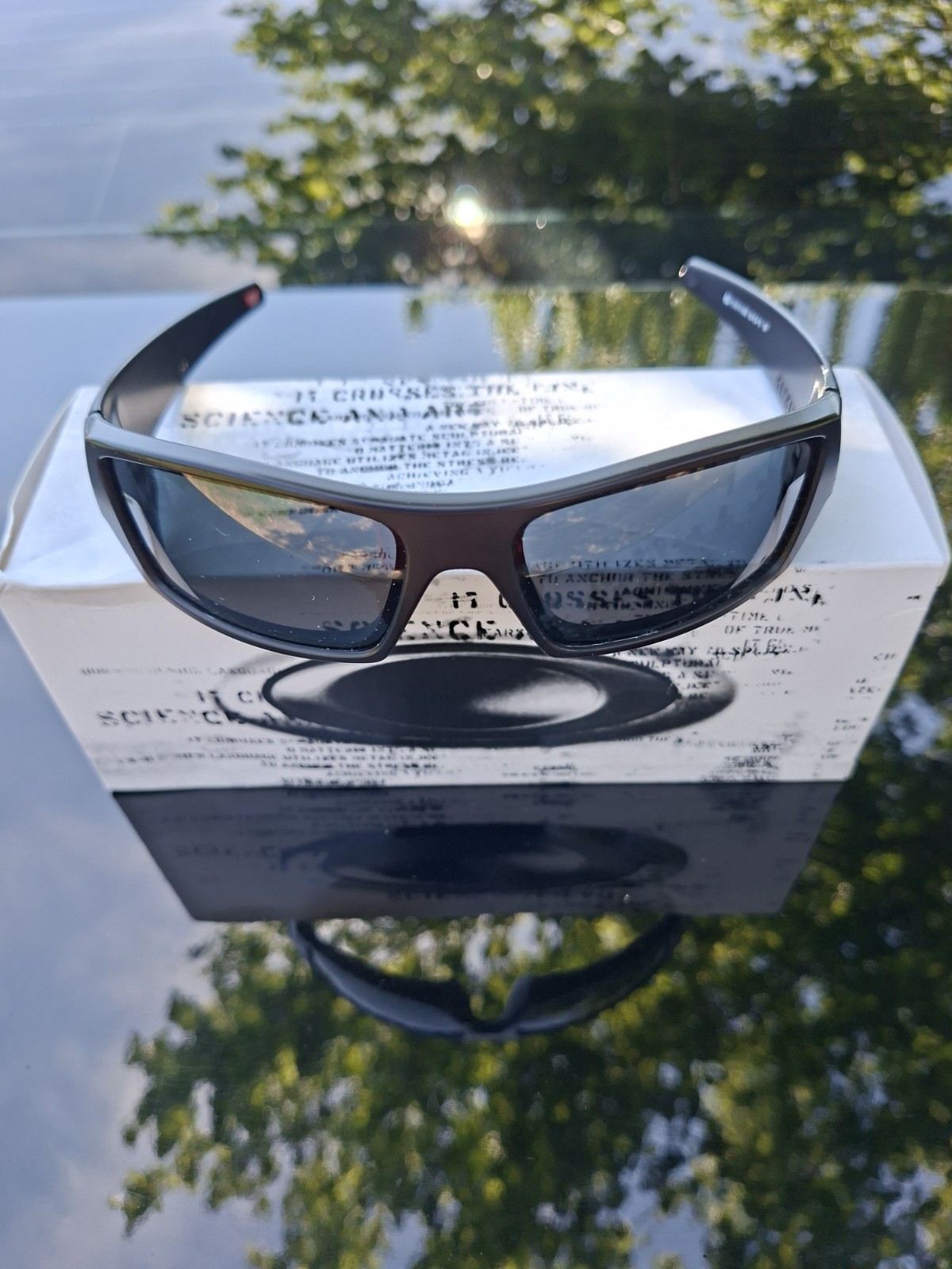 Oakley Gascan Sunglasses Black Frame Black Polarized Lenses Wrap 128mm