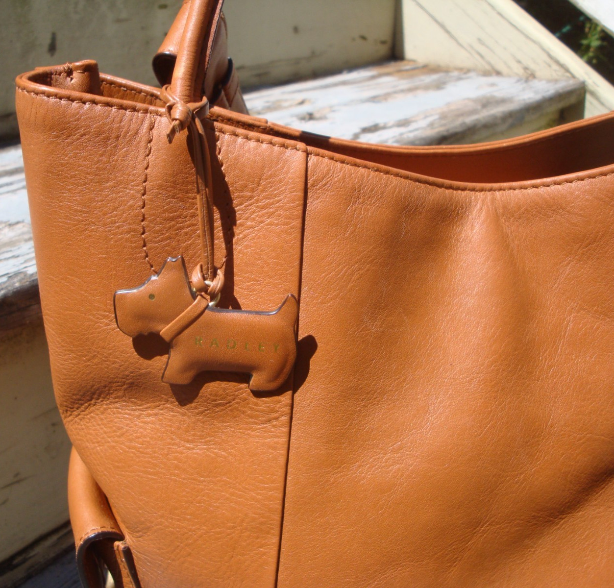 RADLEY LONDON Light Brown Leather Hoho Handbag Shoulderbag Large Tote Purse Boho