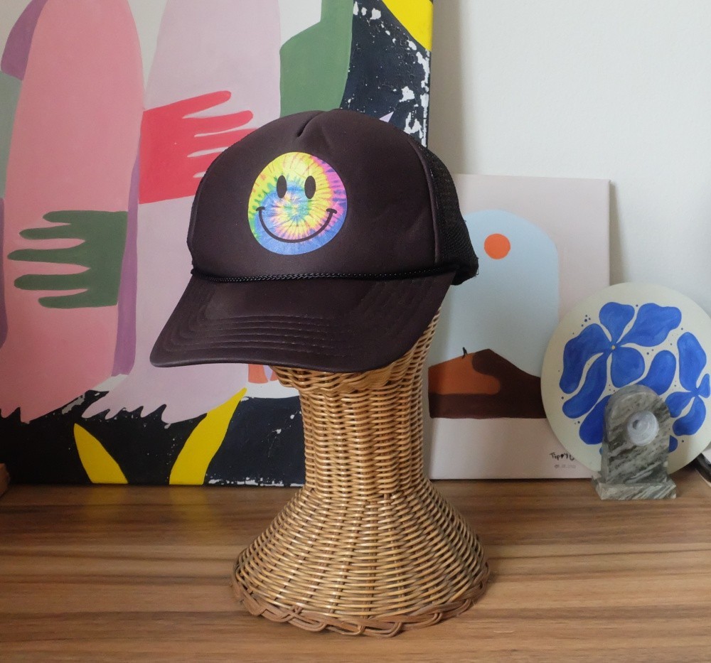 OTTO Trucker Hat Black Custom Tie-Dye Adorable Graphic Cap