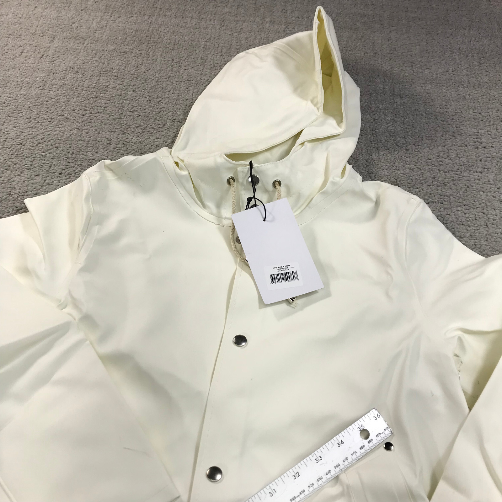 Stutterheim Stockholm Jacket Mens 2XS XXS Hoodie Mosebacke Rain Coat Heavy A34